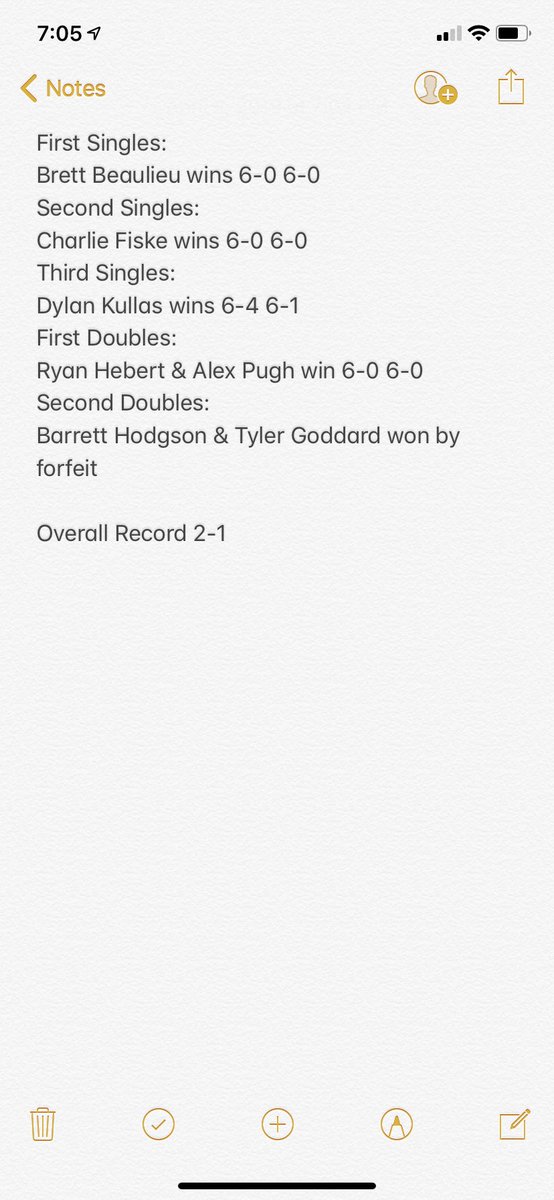 Taunton High Boys tennis wins their first league game this years defeating Oliver Ames(5-0) The tigers look to improve to 3-1 facing New Bedford at home at 3:45 tomorrow🗣👤