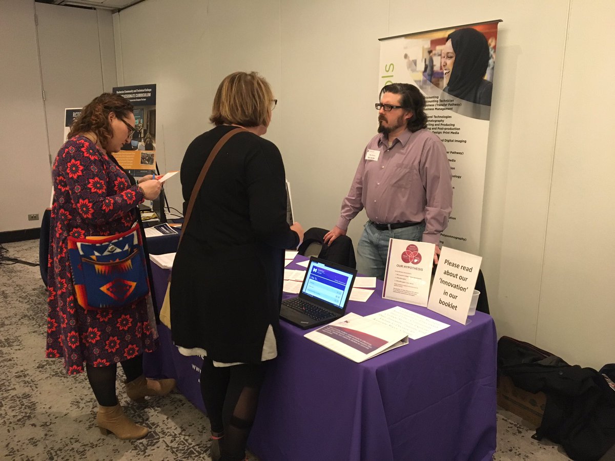 MinnStateEDT's tweet photo. .@MplsCollege is here with the project “Value of Using Multiple Assessments to Effectively Help Urban Community College Students Explore their Interests, Talents, and Values to Declare an Accurate Major/Career,” at the #SharkTankOpen. @MinnStateEdu @MinnStateChd #MinnStateShark https://t.co/MLmq46uRY2