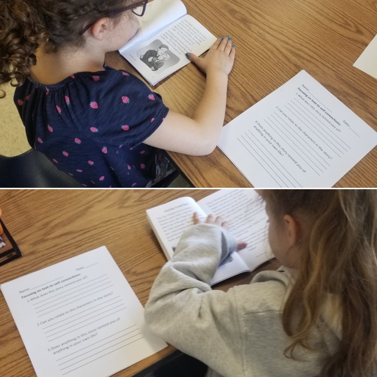 natasha_nurse's tweet photo. Students gain a deeper understanding of a text when they make authentic connections. Mrs. Levitt's 2nd grade Ss working on making text-to-self connections! #thinkingbeyondthetext #texttoself @FountasPinnell Literacy Continuum
@LorraineRadice1 @24Kath @CZawatson https://t.co/nRFFNCK9uV
