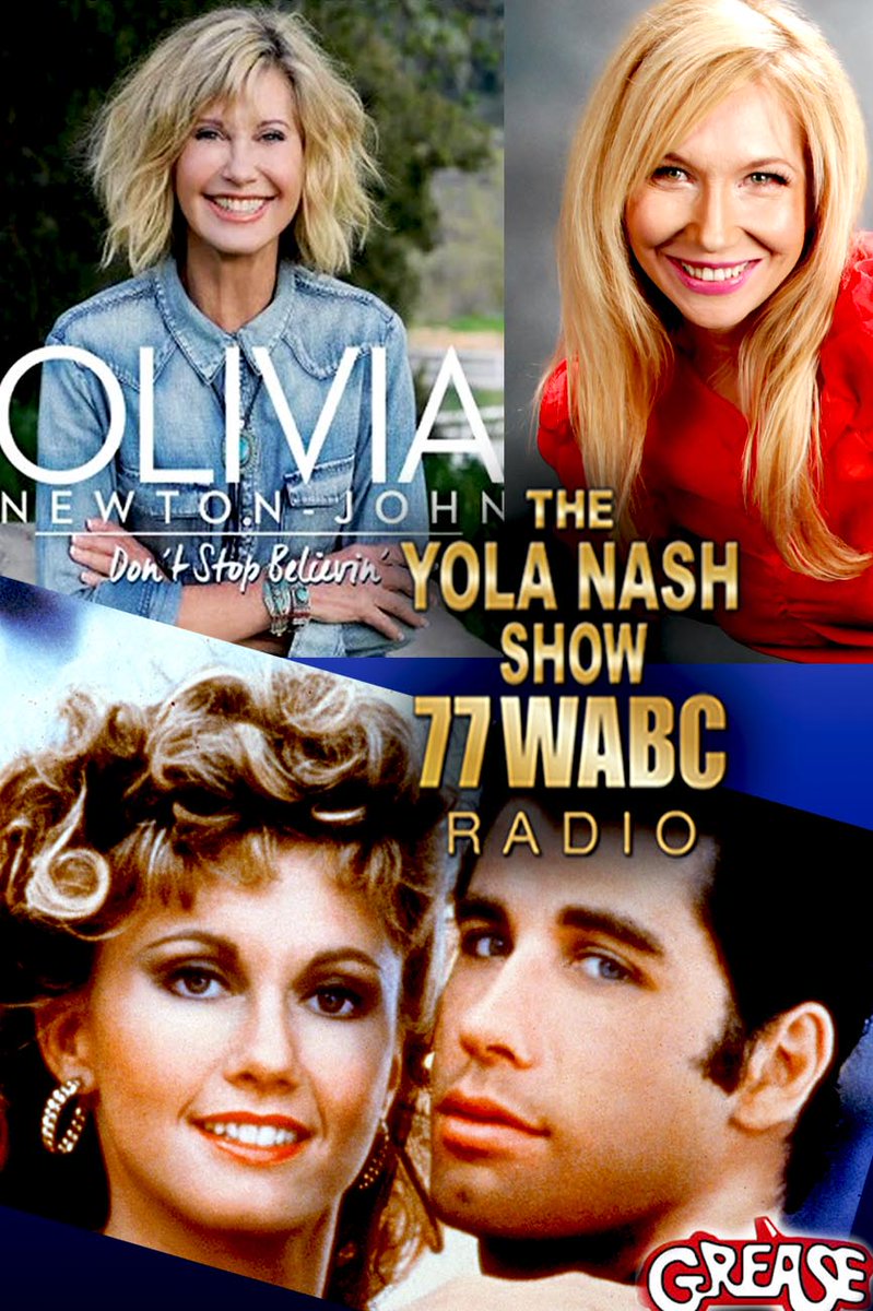 yolanash's tweet photo. @77WABCradio @YolaNashShow Don't miss my very special guest this Sat 10pm ET the legendary superstar OLIVIA NEWTON - JOHN as we chat about her amazing life, mega career, journey with cancer and much more.
#OliviaNJ #JohnTravolta #YolaNash #DontStopBelieving #GoGrease https://t.co/SHn09Z9bRq