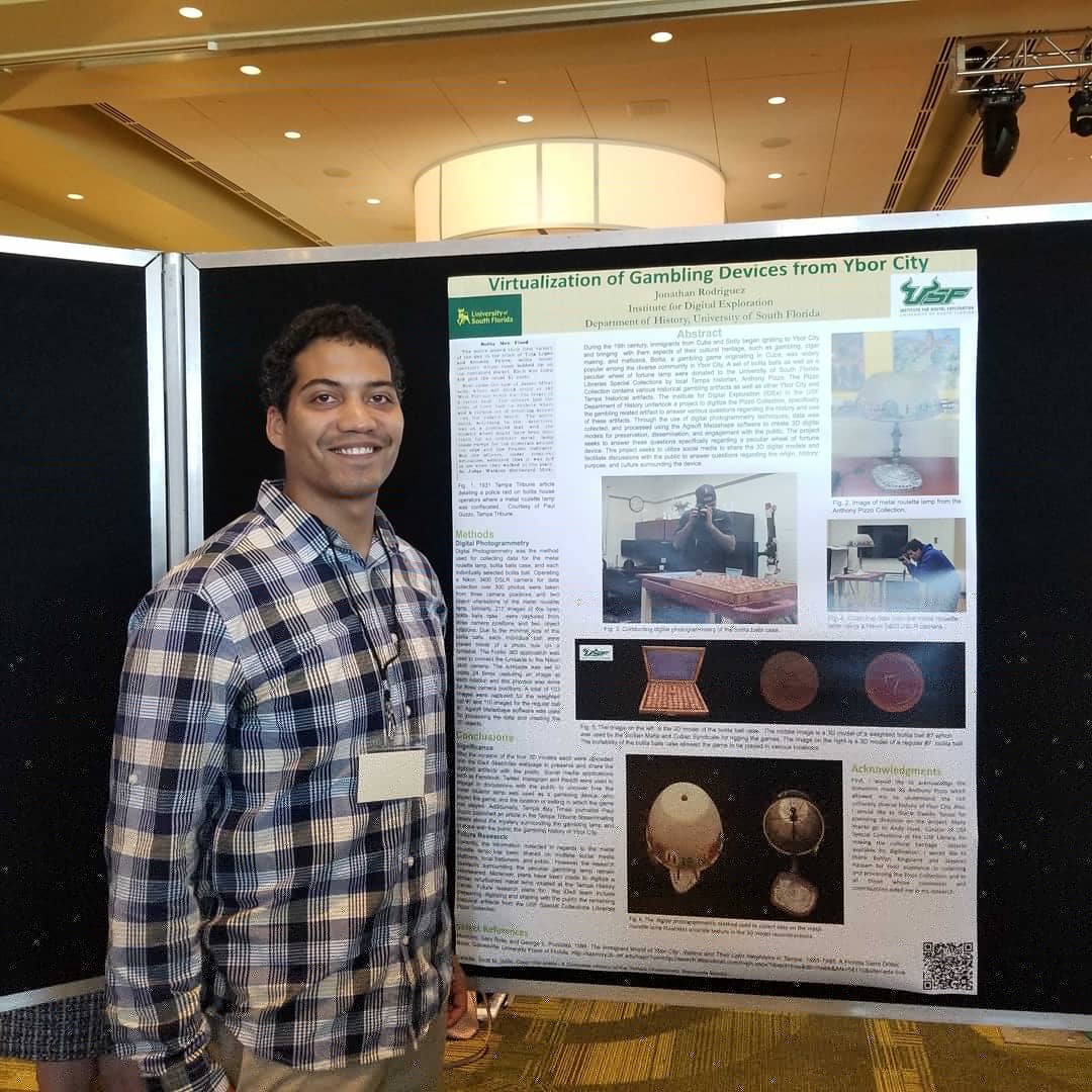 IdexUsf's tweet photo. We are grateful to have so many great interns. They did an amazing job today at the ourusf 2019 Undergraduate Research Conference presenting their digital researches. #Gobulls #IDEx #USFHistory @USFResearch @USouthFlorida @Usfanthropology https://t.co/9Gsmx0mC7G