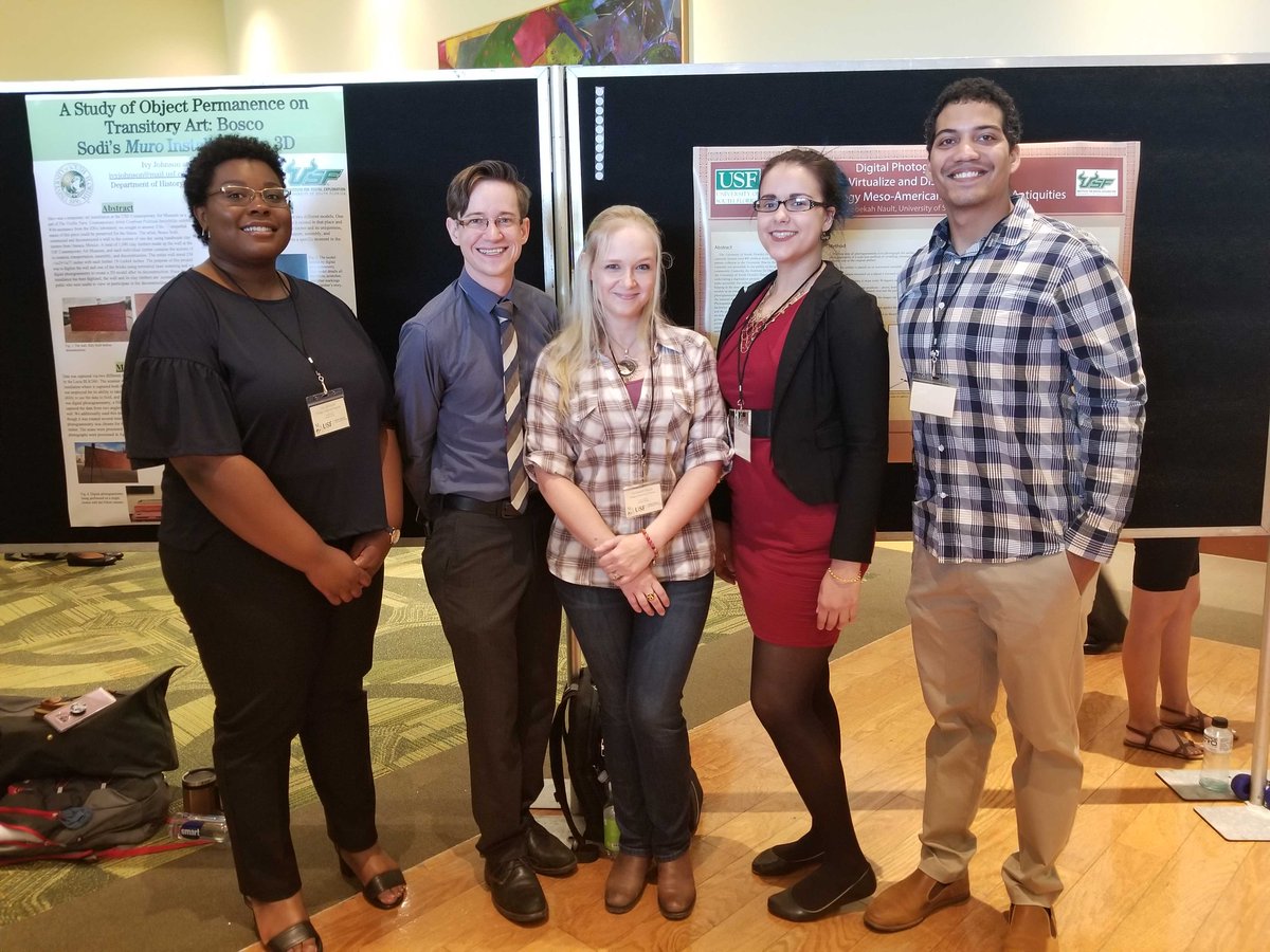 IdexUsf's tweet photo. We are grateful to have so many great interns. They did an amazing job today at the ourusf 2019 Undergraduate Research Conference presenting their digital researches. #Gobulls #IDEx #USFHistory @USFResearch @USouthFlorida @Usfanthropology https://t.co/9Gsmx0mC7G