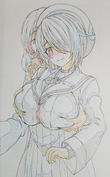 エイレーンとのコラボで音霊魂子ちゃんのエッッッッッチな部分がカットされてたけどあれは……絶対揉んでるはず…なので描いてみました(*'∀`*) 