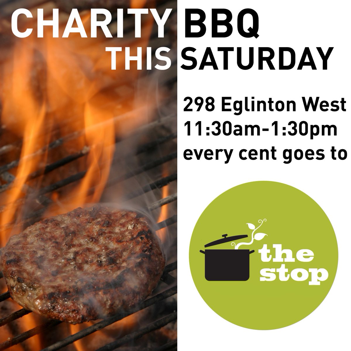 healthybutcher's tweet photo. Charity BBQ this Weekend! Hosted by @healthybutcher 298 Eglinton Ave W this Saturday 11:30pm-1:30pm. Enjoy our juicy famous burgers grilled off of @VC_BBQ, donated by Canadian Tire. Best of all 100% of ALL proceeds will be donated to @TheStopCFC! #ForTheOutsiders #VCpartner https://t.co/cl1cCpb4SL