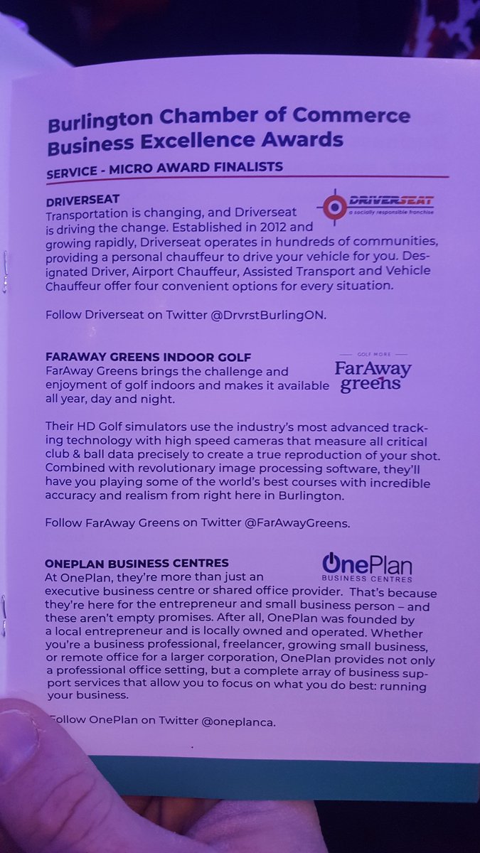 Look Ma, we're famous 😁 Congratulations to our friends <a href="/DrvrstBurlingON/">DriverseatBurlington</a> and <a href="/oneplanca/">OnePlan Business Centres</a>. It's an honour to be nominated with 2 amazing businesses in #BurlON #BCofCGala