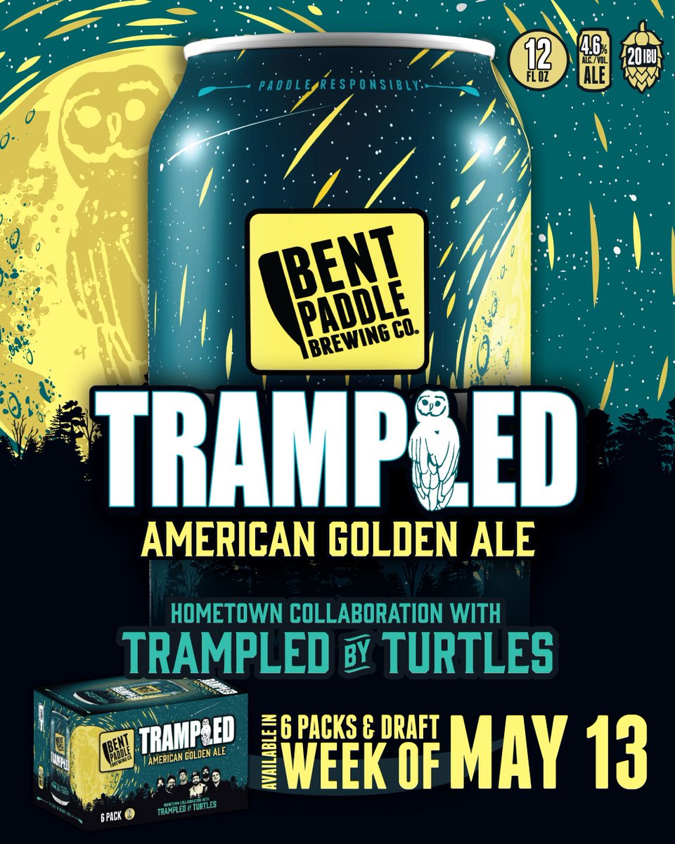 tbtduluth's tweet photo. We made a beer!

Trampled American Golden Ale is a collab with our friends + local Duluth brewery, @bentpaddlebeer, and will be available in 6 packs and on draft this summer.

Find it in all territories BP is available starting the week of May 13. https://t.co/GcK9lBvl55