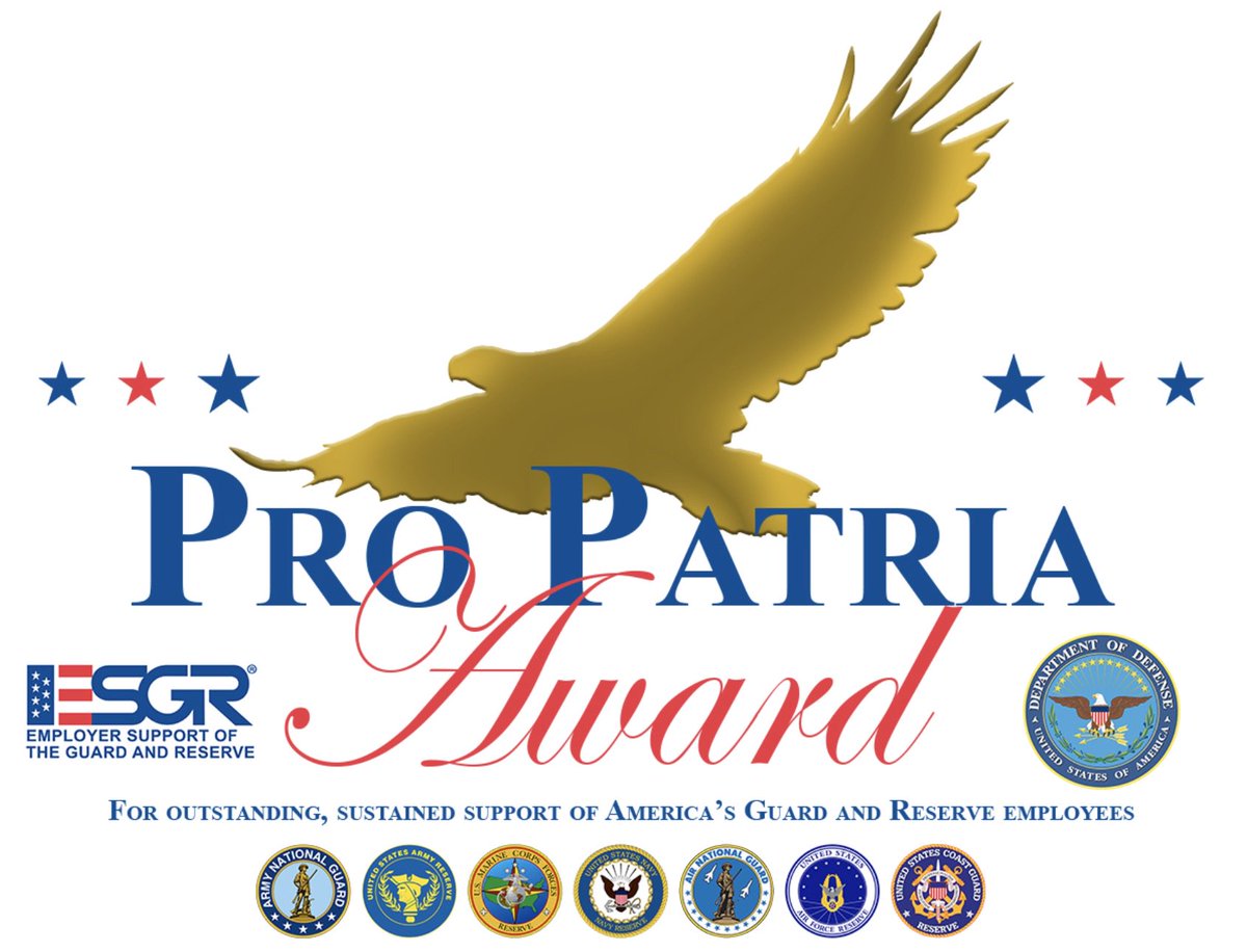 ppisters's tweet photo. Proud to accept the @ESGR Pro Patria and Seven Seals Awards on behalf of @MDAndersonNews today.  @svargheseCHRO and I work together with 21,000 others to promote supportive work environments for service members in all the Reserve Components.  Thank you for your service 🇺🇸. https://t.co/Tju1eR4bSh