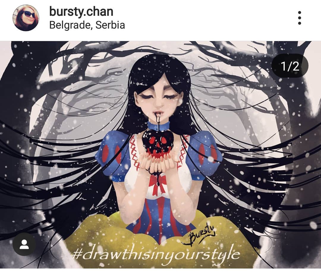 BurstyChan's tweet photo. My #drawthisinyourstyle challenge. Check my ig for more details #drawing #dtiys #snowwhite #art #anime #disney #bursty https://t.co/W5sBYL3JF3
