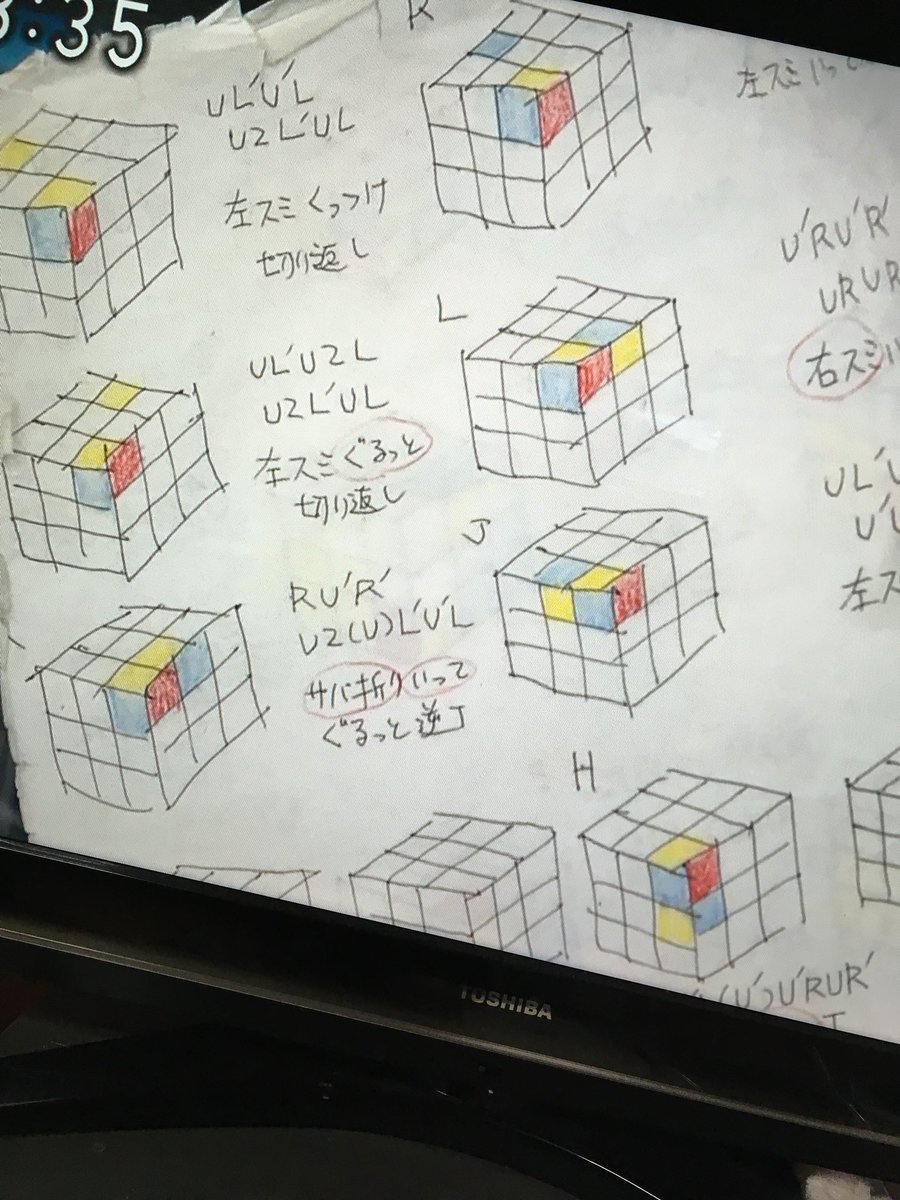 藤木直人さんのルービックキューブの面の揃え方ノートすごい！やって