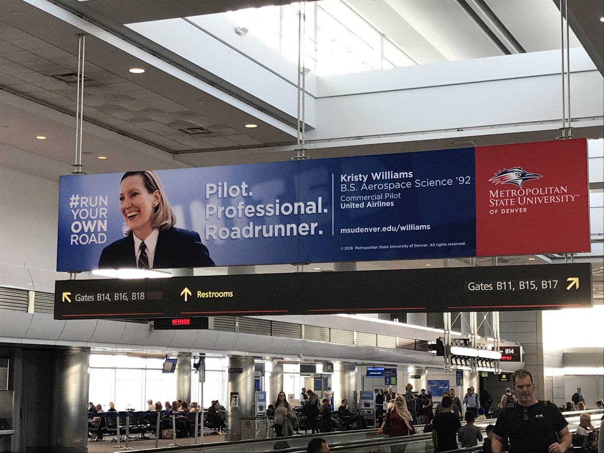 DerekKXLY's tweet photo. Hey @aaronkxly, maybe @msudenver needs to put your pic on a banner in the Denver airport too. #RunYourOwnRoad #kxly https://t.co/RaZdEsaDBo