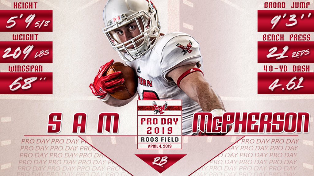 EWUFootball's tweet photo. .@SamMcPherson17 balled out on The 🔴 this afternoon at Pro Day
Full Results-> https://t.co/2donB9RFA7
#ProtectTheRed #ATS #GoEags https://t.co/OJGKIXPvEP