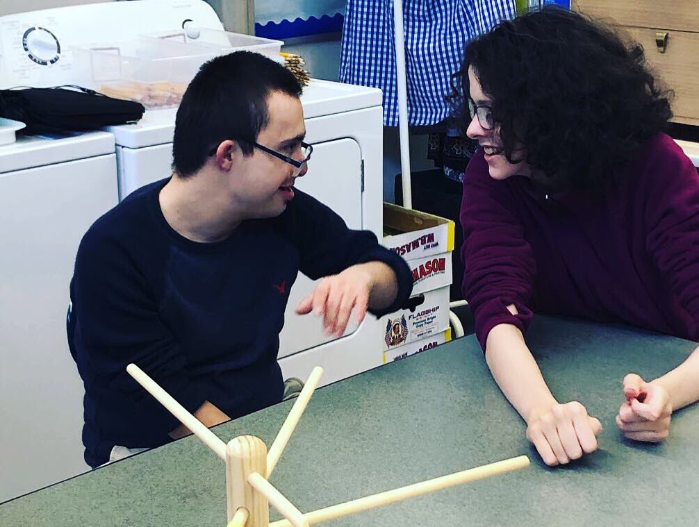 HollistonHigh's tweet photo. Me. Connoni teaching some of our students how to make pasta today!  We are all jealous. #studentswhocook #yumyum #hollistoninnovates #amilliondreams https://t.co/v3SKVwzXO3