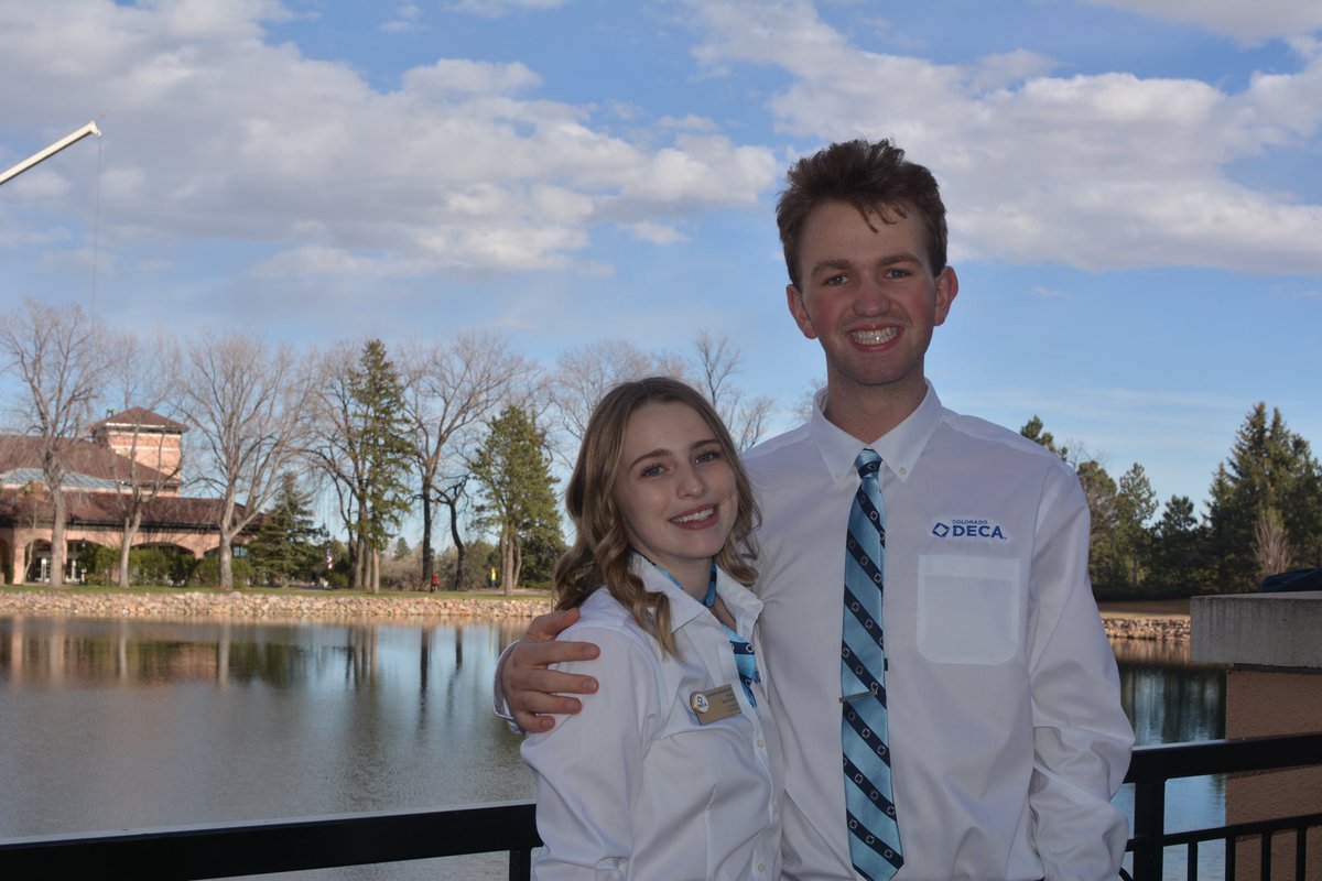 _BrightonDECA's tweet photo. Colorado DECA State secretary, Camryn Brunson, and District 7 Representative, Ben Erger, at the @ColoradoDECA State Officer training @TheBroadmoor https://t.co/0YsXRhYZ0I