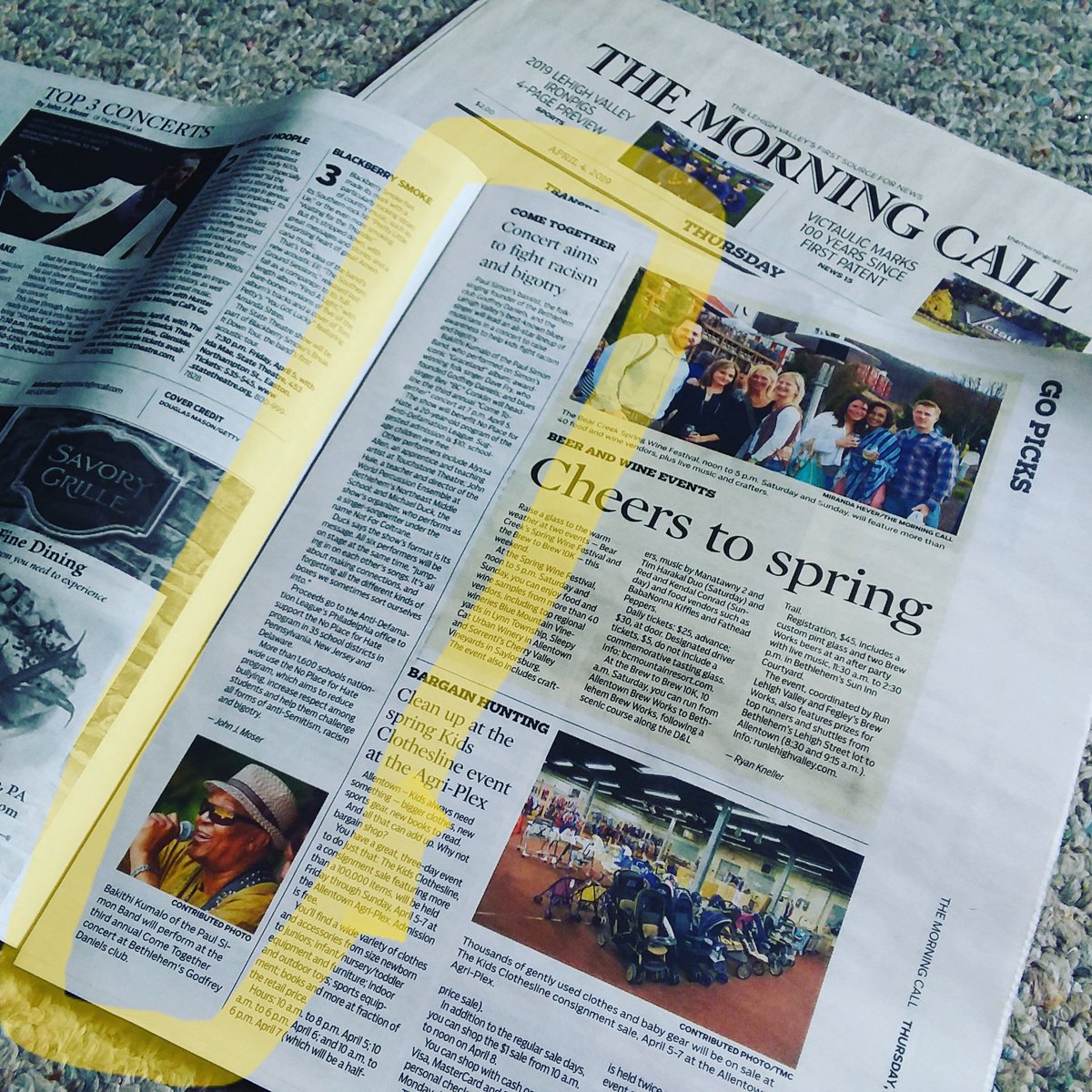 NotForColtrane's tweet photo. We made the paper this morning! Thanks very much to @JohnJMoser and the @mcall @GoGuideLV for this article about tomorrow (Friday) night's #ComeTogether2019 concert benefiting #NoPlaceForHate. #morningcall #goguide #livemusic #benefit https://t.co/LJ32LrVPzB https://t.co/9JyciOqpSn