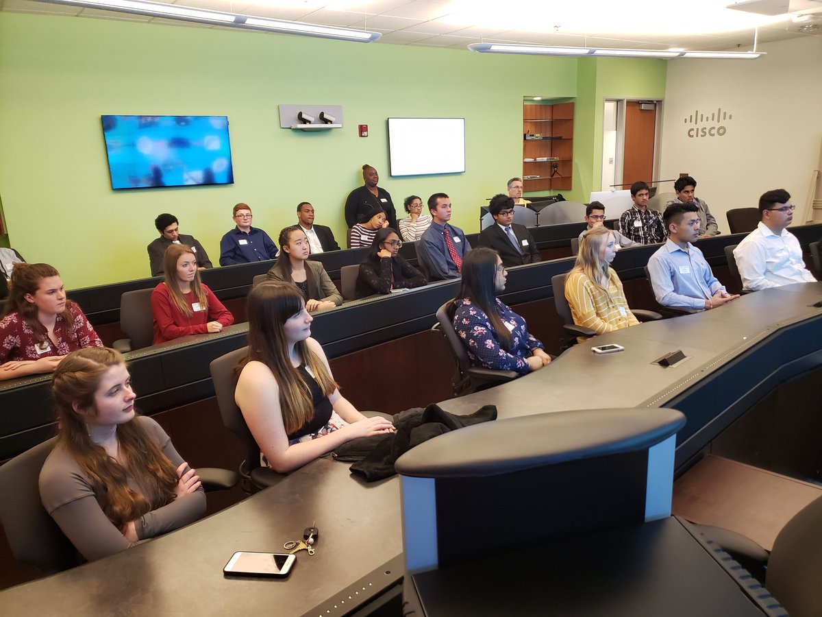 Wonderful afternoon hosting Apex High at our Cisco TAC building!! We had a super interactive session with a lot of really good questions from these seniors!! Future Cisco!!#Cisco #STEM #CiscoTAC #FBLA