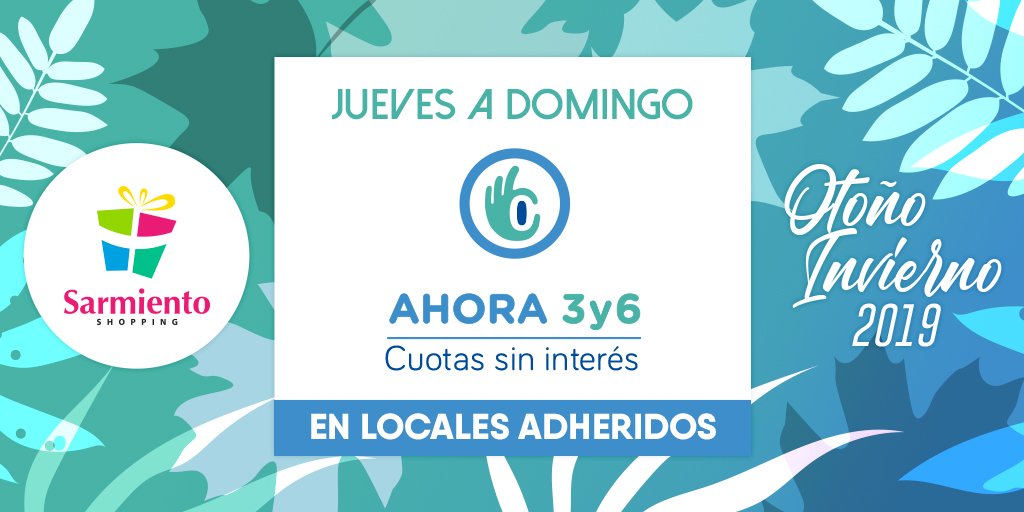 SarmientoShop's tweet photo. De jueves a domingo en el #SarmientoShopping aprovechá con #Ahora3, #Ahora6 y #Ahora12 y llevate lo nuevo de este Otoño Invierno'19.🧣🧥

Mirá los locales adheridos🛍
📍Ahora 3 y 6: https://t.co/ALNyPUiP5c
📍Ahora 12: https://t.co/xnnZtwWKPv https://t.co/ktiROIIc75