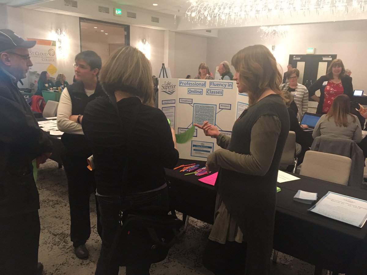 MinnStateEDT's tweet photo. .@LSC_Duluth is here with their project “Professional Fluency in Online Courses,” a previously funded innovation from #SharkTankOpen. @MinnStateEdu @MinnStateChd #MinnStateShark https://t.co/HAaE2XfZ2M