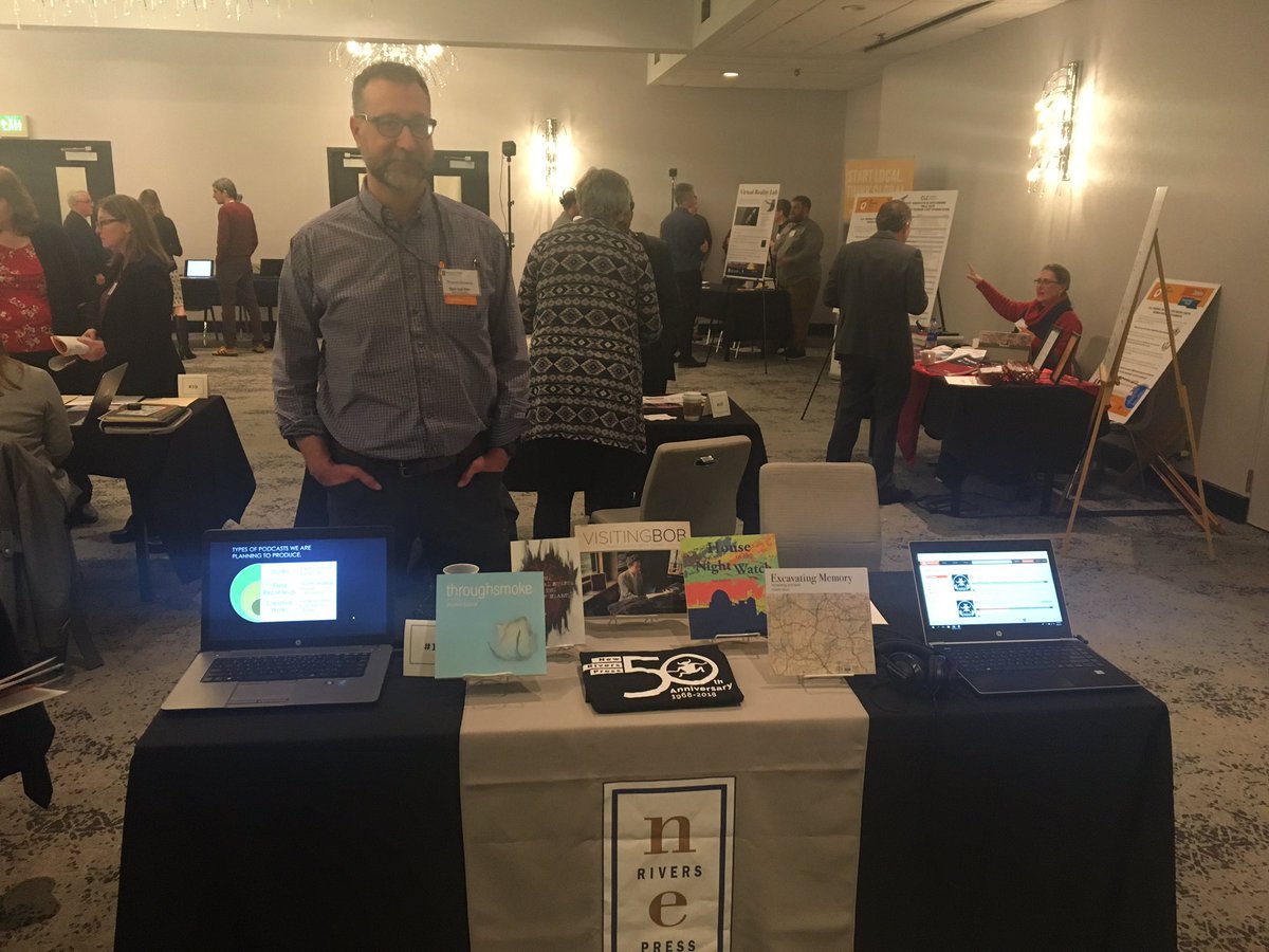 MinnStateEDT's tweet photo. .@MSUMoorhead is here with their project “New Rivers PodLab,” a previously funded innovation from #SharkTankOpen. @MinnStateEdu @MinnStateChd #MinnStateShark https://t.co/j55ehjNdog