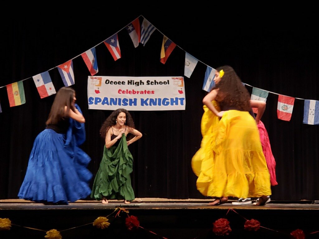 OcoeeKnights's tweet photo. Scenes from our 2nd Annual Hispanic Dance Club Spanish Night. Culture, talent, pride, fun! A KNIGHT to remember! https://t.co/l15feVsYdc