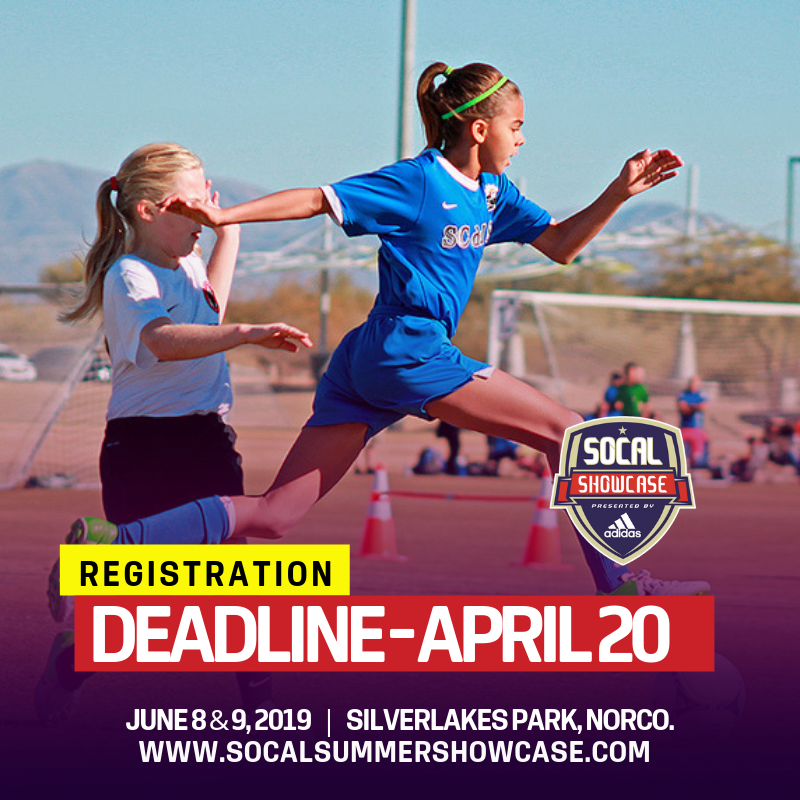 SocalshowcaseLA's tweet photo. Chase your dreams and compete on the field at the SoCal Summer Showcase at Silverlakes! June 8 &amp; 9, 2019. Register at https://t.co/M59Z8BYLys #SSS2019 #Compete #Commit #Nextlevelteams #OneLocation #NoConflicts #SamedayCheckIn #WorldClassFacility #BalancedBrackets https://t.co/Glzd8GDnOb