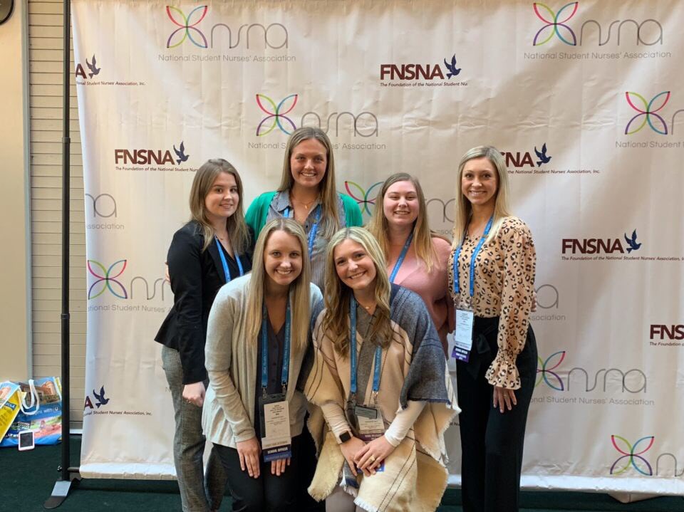 SNAMizzou's tweet photo. This weekend, six members of our Executive Board will be attending the National Student Nurses Association Annual Convention in Salt Lake City! Thank you for taking time out of your schedule to represent Sinclair and SNA! https://t.co/abObddVDwL