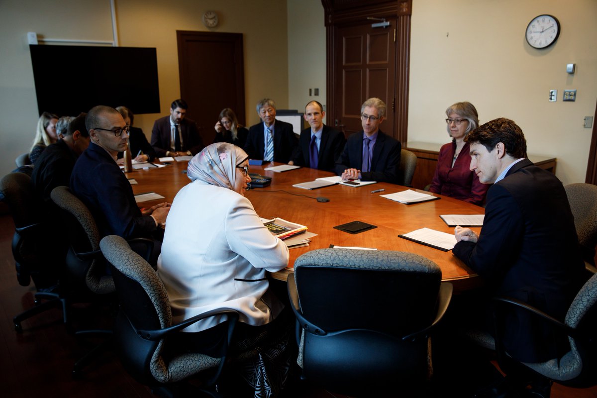 JustinTrudeau's tweet photo. Last week I spoke with leading scientists about Canada’s Changing Climate Report. Canada is warming at 2x the global average. We need to act now so our kids can have a healthy planet &amp; good jobs. A price on pollution is a key part of that. Read the report: https://t.co/CSDh7MC6Fj https://t.co/8uEnfrPRAn