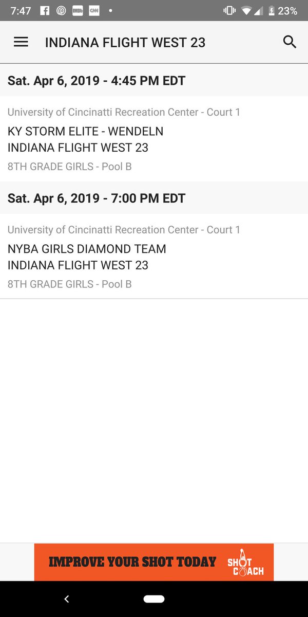 Indiana Flight West 2023 on the Road at the Bearcat Classic in Cincy.  Get after it Ladies!!! #FlightWest