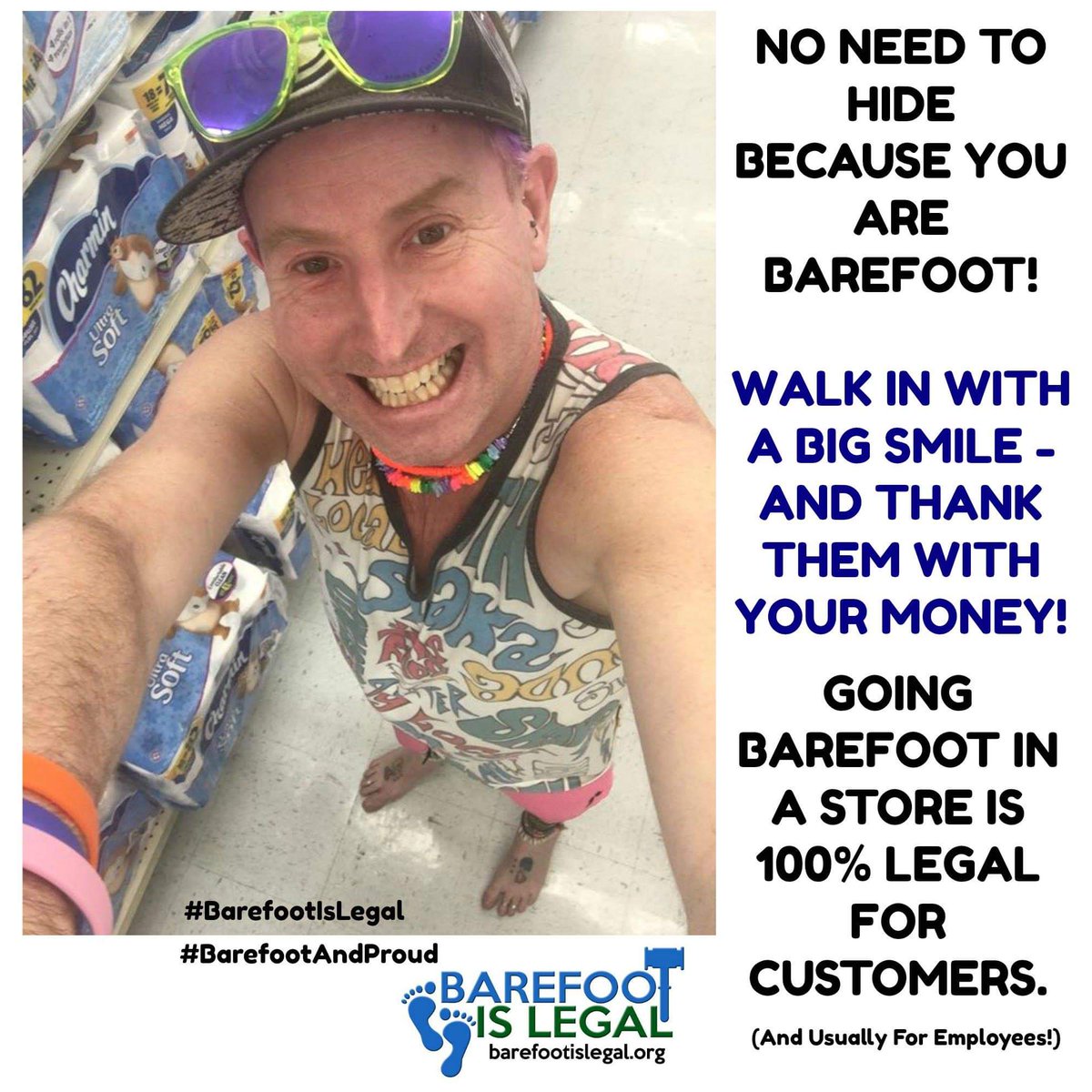 BarefootIsLegal's tweet photo. #HowIKeepItFresh for #WednesdayMotivation. Business owners like #money💵💶💷💳 all we want to do is give them some! 
#BarefootIsLegal #barefootishuman #shopping #grocery #barefeet #Spring https://t.co/KlWkoODYUB