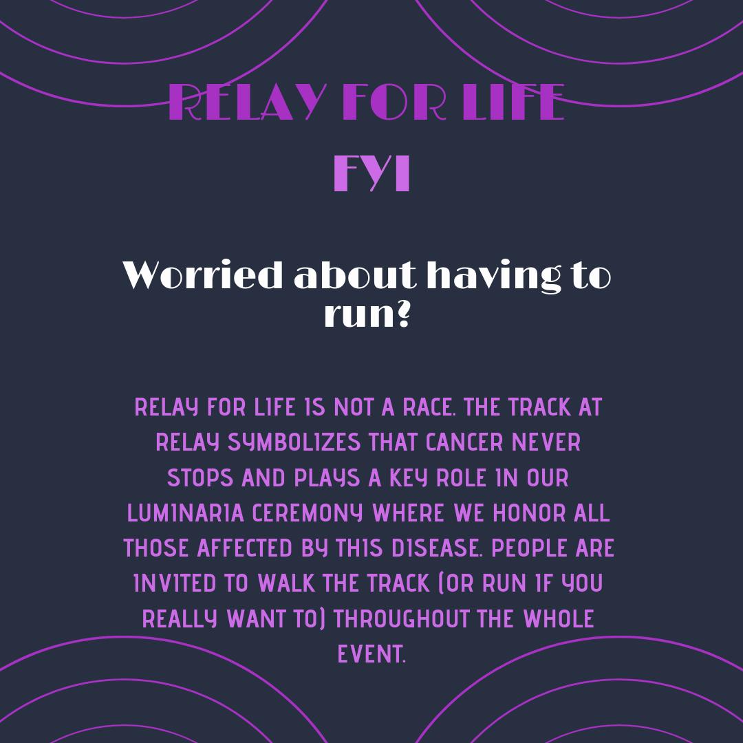 RelayNardin's tweet photo. We have two days until Relay! Relay for Life is this Saturday at the Canisius Kennedy Fieldhouse! All money raised will benefit the American Cancer Society. Register online today at: https://t.co/uBFBDOm50l. Click on the pictures below to view some Relay FYIs! https://t.co/DP9gBuQvg9