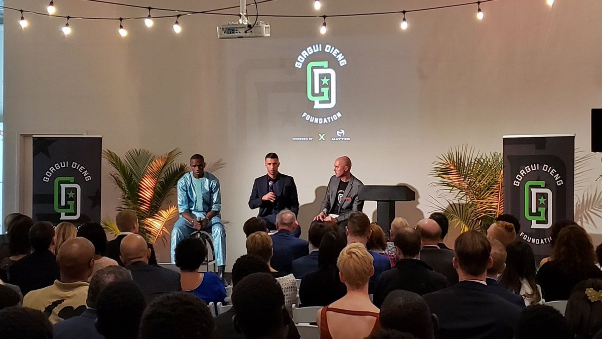 MATTER_ngo's tweet photo. Coach Ryan Saunders of the @Timberwolves: "@GorguiDieng connects with people & gives hope. He's worked into a very good basketball player and an even better man. He's the type of role model young people should be focusing on."
#GDFxMATTER
#MATTERnation https://t.co/ABnusxh2Vz