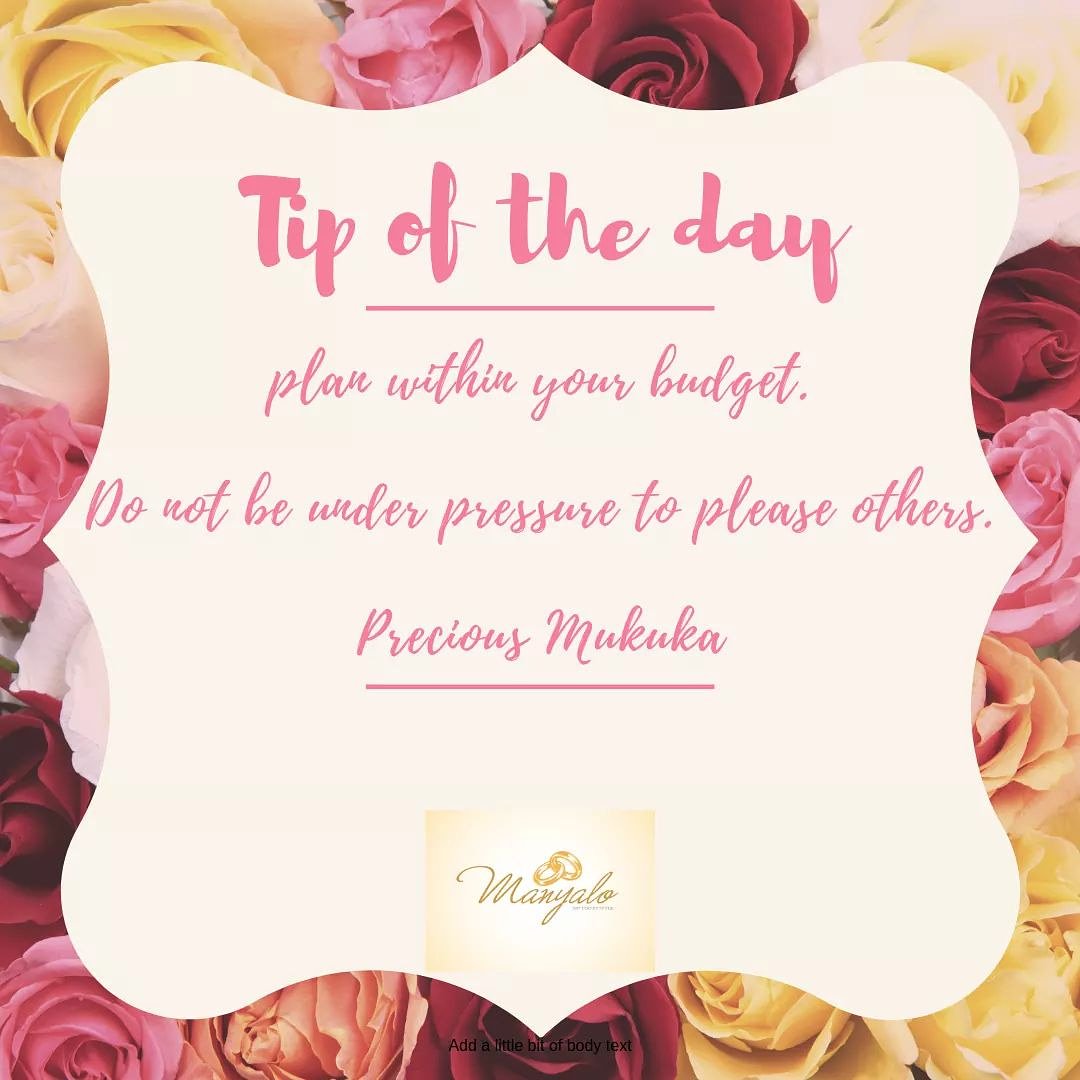 manyalozambia's tweet photo. Weddings come with a cost but not all hope is lost, share your tip for a couple planning their special day. #manyalozm #planning #sayidoinstyle #financialplanning #financialliteracy https://t.co/ywJtvwILak