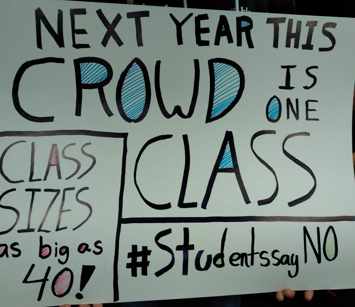 CulpKlassen's tweet photo. Love these signs created by students at EDSS. #StudentsSayNo #ClassSizeMatters #studentwalkout #onted #NoCutsToEducation https://t.co/OPOyc5LDlQ