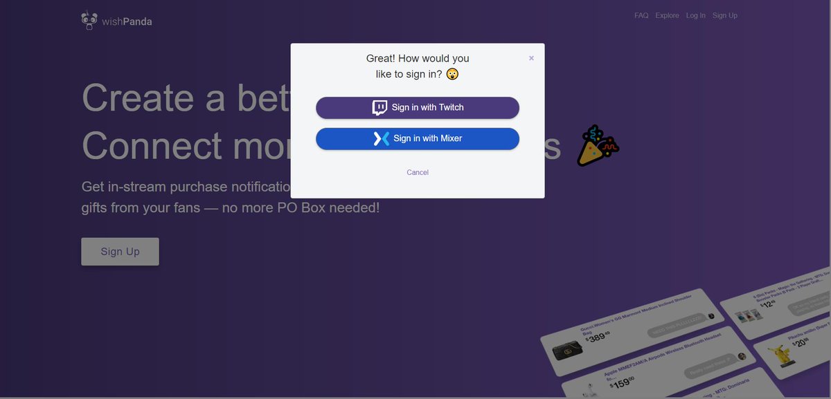 wishPanda is happy to announce that we're ready to be a part of the amazing <a href="/WatchMixer/">Mixer</a> community! 

Please feel free to email admin@wishpanda.com if you have problems signing up or if you have any questions in general! 

<a href="/AngelFaceDGAF/">AnimeBAE</a> 👋
