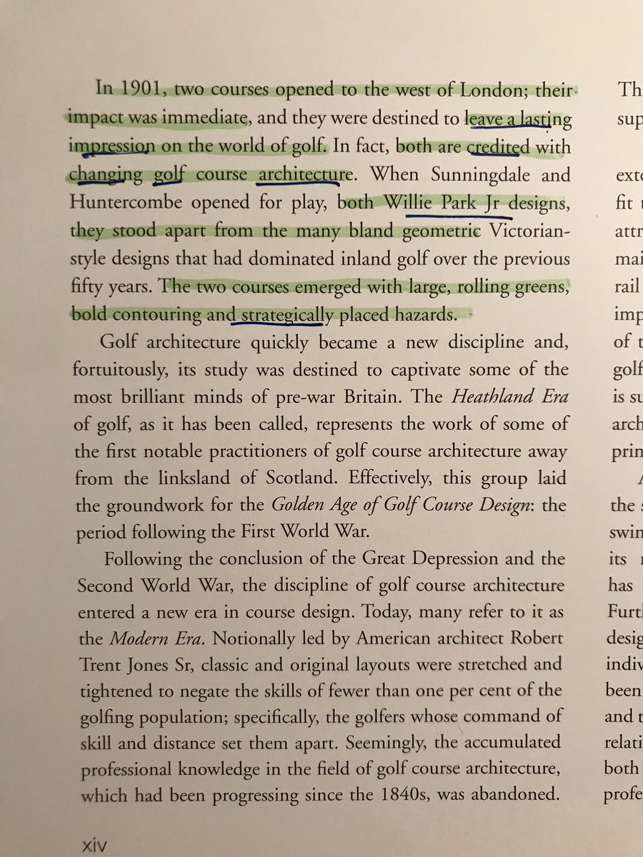 JShookus's tweet image. Reading evolution of golf course design by @CuttenGolf. Great book with incredible insight. Starts off with a shout out to the man Willie Park Jr. @ofccgrounds can’t wait to get back out there. #OFCC #olympiafieldscc @buildsmartrgolf