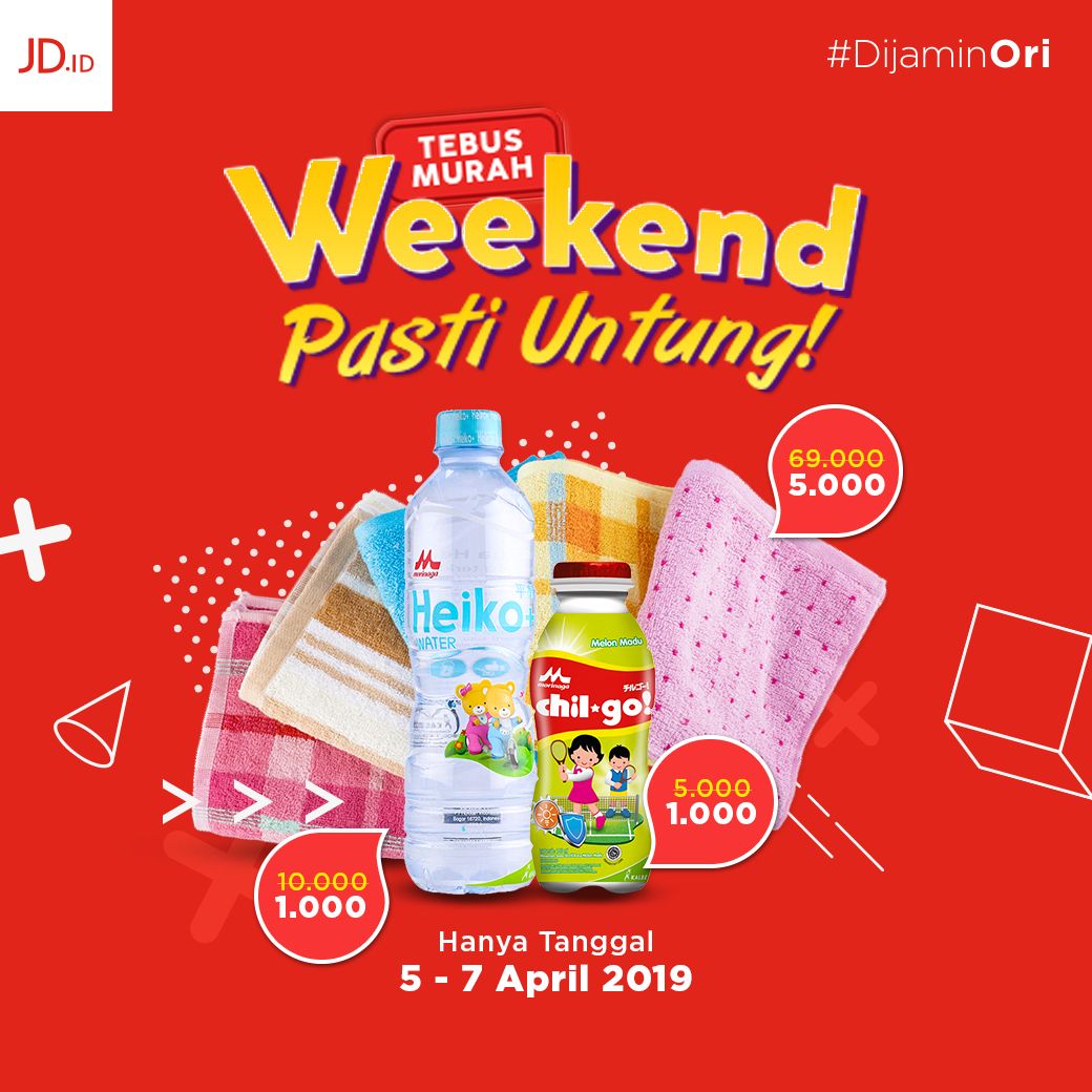 JDid's tweet photo. Sahabat JD besok udah mulai weekend nih ! Buat kamu yang mau belanja lebih hemat dan murah, yuk cek di https://t.co/OzgMZedy8v untuk belanja segala kebutuhanmu ! Semua produknya bikin kamu #dijaminuntung ! πππ#jdid #dijaminori #semangatori #tebusmurah #weekend #pastiuntung https://t.co/DcyV0TqBlU