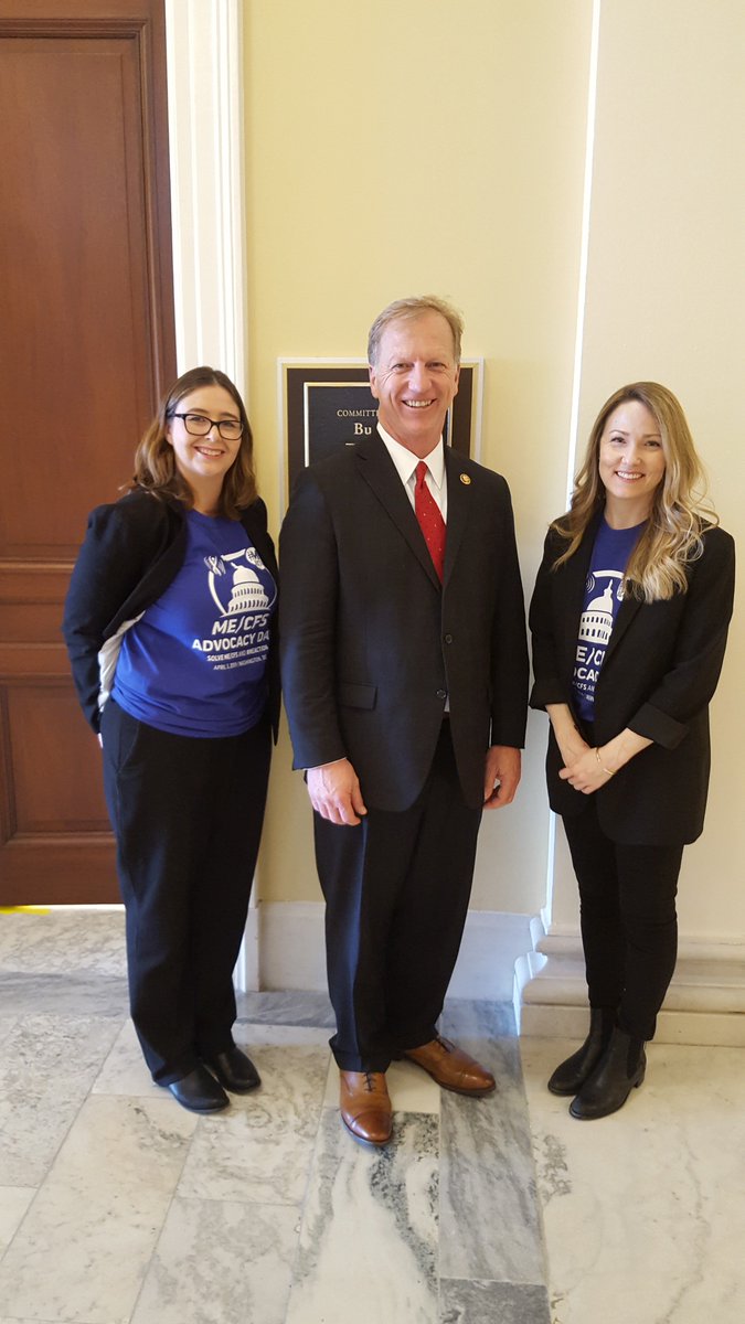PlzSolveCFS's tweet photo. Emily Taylor from @PlzSolveCFS &amp; ME/CFS advocate @LaurielandLife took a Congressional meeting with U.S. representative @repkevinhern. Thank you Represenative Hern. #MECFS #CongressFight4ME #StormDC4ME #chronicillness #invisibleillness https://t.co/hNIscqki79