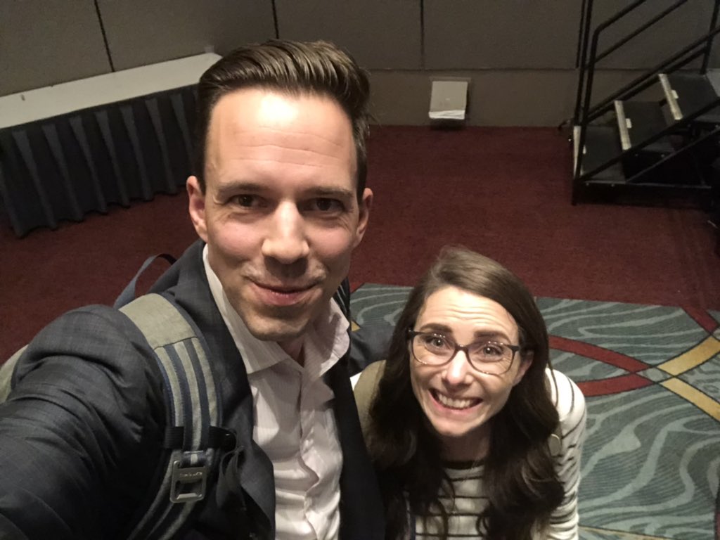 kmackenzie7's tweet photo. Ummm..guys. It’s @ddmeyer...and me!!! Does this count as a #BigBoldMathMove @lockhartedu ? Cause he’s a a big math guy... and I was so nervous to ask for a picture? #NCTMSD2019 #shadowcon19 https://t.co/Dz2WLHCv4S