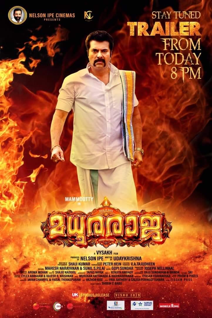 Cinemamanics's tweet photo. #Maduraraja Censored with U/A 

RunTime:- 2hr 27min 

Grand Release on 12th April 💥

Trailer from Today 8pm 
Reservations Starts from Tomorrow👍

#MadhuraRaja #MadhuraRajaTrailer https://t.co/yb6KnQojAC