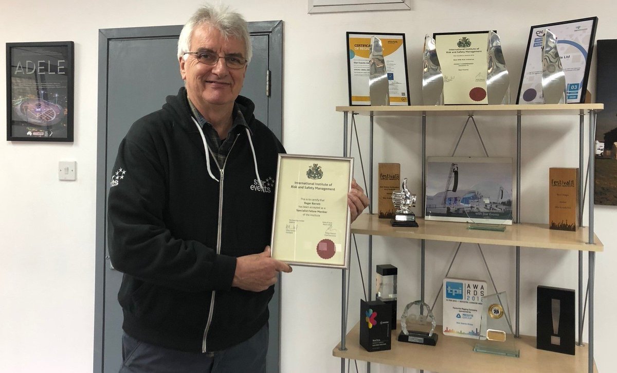 StarGroupLive's tweet image. Roger Barrett made Specialist Fellow of @IIRSM (International Institute of Risk &amp;amp; Safety Management) starev.info/2K95atU #eventprofs