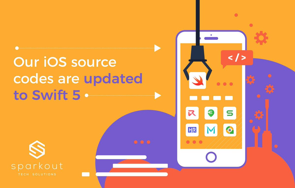 sparkouttech's tweet image. The week&apos;s technology update prompted us to move our source codes to Swift 5.

visit: sparkouttech.com

#ios #iosupdate #swiftupdate #swift5 #xcode #iosappdevelopment #iosapp #rentalslew #eatzilla #hrhub #servicejoy #macho #sparkouttech
