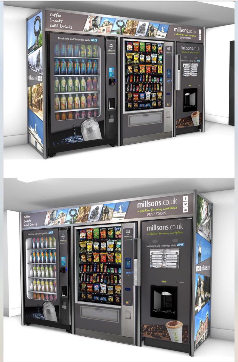 With such a modern new design being proposed for the new centre - it can't then be let down with the vending machines! Currently the centre has them stood alone in the walkways. We can offer a great local service with branded machine banked together! #buylocal #familybusiness