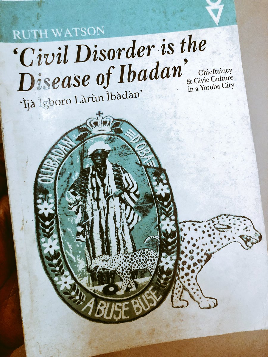 toluogunlesi's tweet photo. One of the gems I picked up in Kaduna. 1998 D. Phil thesis (Oxford) by Ruth Watson. 

Ibadan has always evoked this image of ‘trouble’ - ‘Ipata Boys Are Dangerous At Night’ i.e I.B.A.D.A.N etc (where Ipata = troublemaker)

The city started out as a War Camp, btw, in 1829. https://t.co/qXDVATywwd