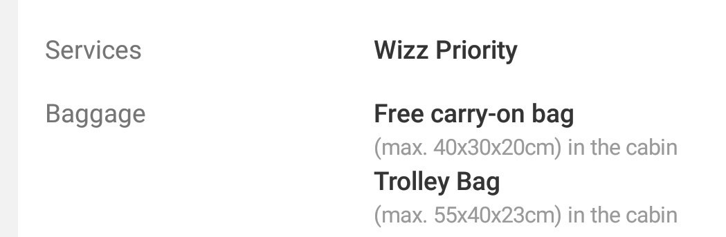 MoriyaKassis's tweet photo. @wizzair  #WorstCustomerService ever! Why do you mention a carry on on the flight info, if it costs extra payment at the airport?! Shame on you! https://t.co/XjWacVZT4U