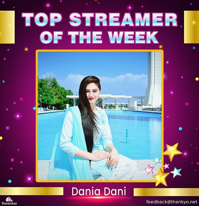 Streamkar_India's tweet photo. Meet our Top Streamer of the Week. 
Our very own beautiful &amp; stunning DANIA DANI!👏👏 Streamkar appreciates you on such a brilliant performance for the whole week. Congratulations 🌟🌟🌟
You can also become the top talent of Streamkar. Just follow the… https://t.co/trdGIEWTnS https://t.co/hNSc7jx390