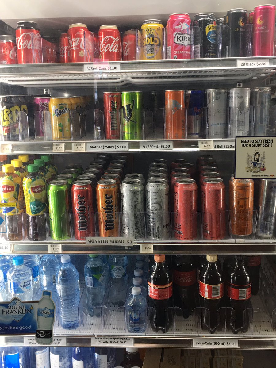 Shame to see the pharmacy at <a href="/UNSW/">UNSW</a> so full of unhealthy drinks. How can institutions work with private on-campus businesses to ensure health promoting environments?