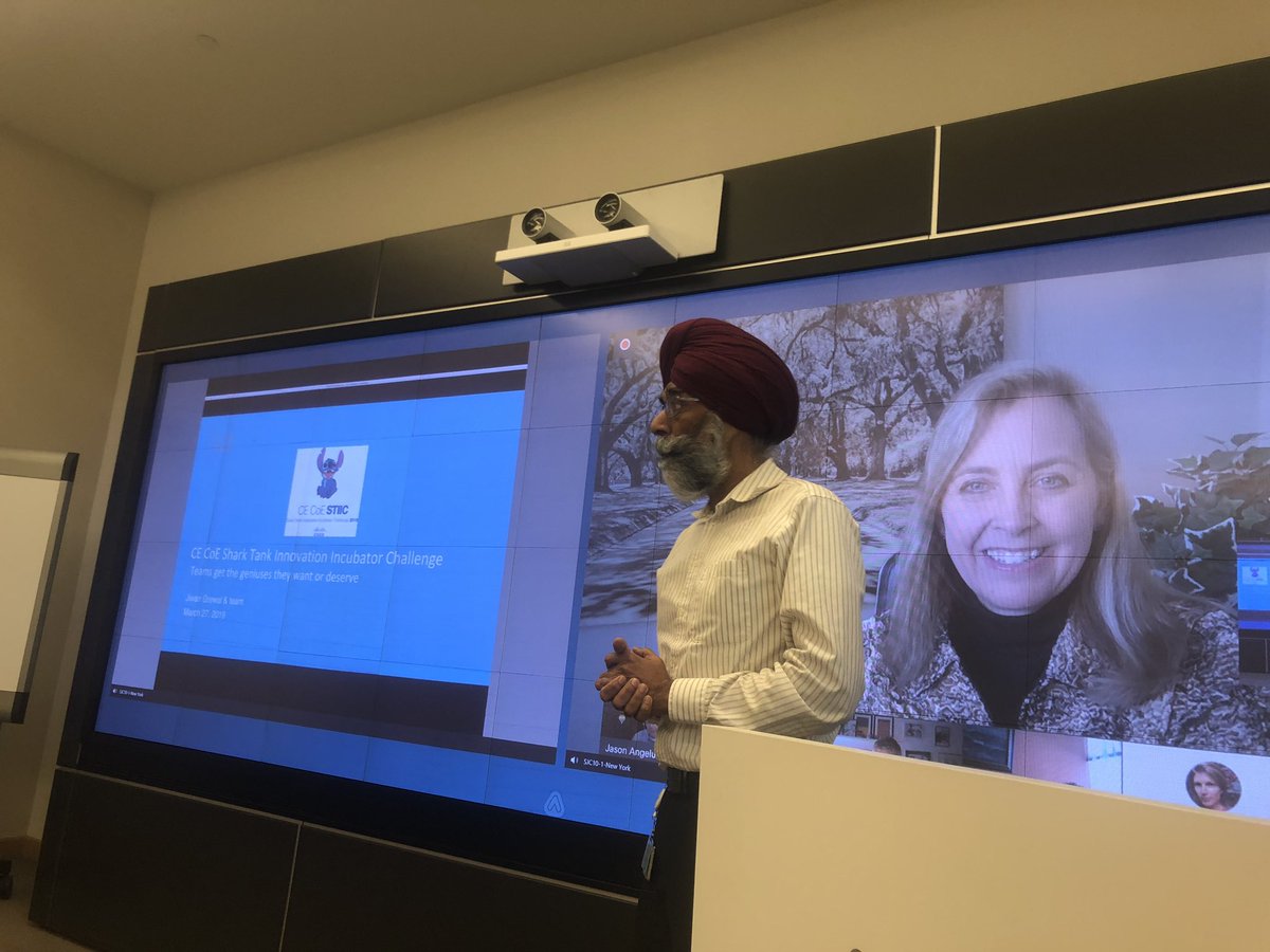 This is <a href="/grewaljiwan/">Jiwan Grewal</a> and @jennbobbkerr introducing “STIICH” - an internal innovation challenge on my team.  I love challenging ourselves. #leaders - how do you question the status quo?  #ff #FridaysForFuture