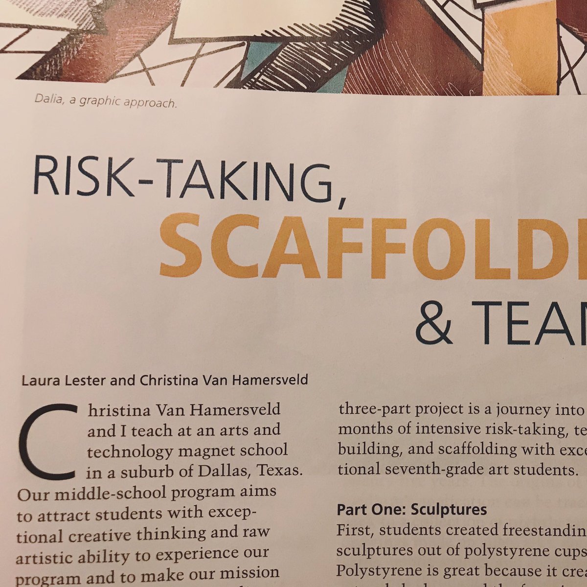 llesterart's tweet photo. We did a thing! Find our article in the April 2019 issue of School Arts Magazine! (This is a nationally recognized Art Education magazine) Thankful for my time as an educator at West Jr High and #teamvanlester 🖤🖤🖤 https://t.co/0bpx3AQG6U