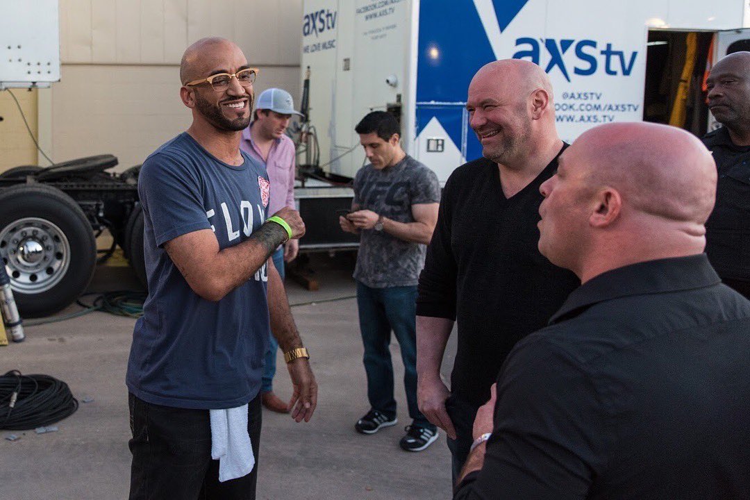 LFAfighting's tweet photo. We love having #UFC President @DanaWhite at @LFAfighting events.
He picked a great show to come to at #LFA63 in #Belton, #Texas. Every fight delivered from start to finish!
#MMA
#LFANation
@BellCountyExpo https://t.co/5LnhPm44PQ