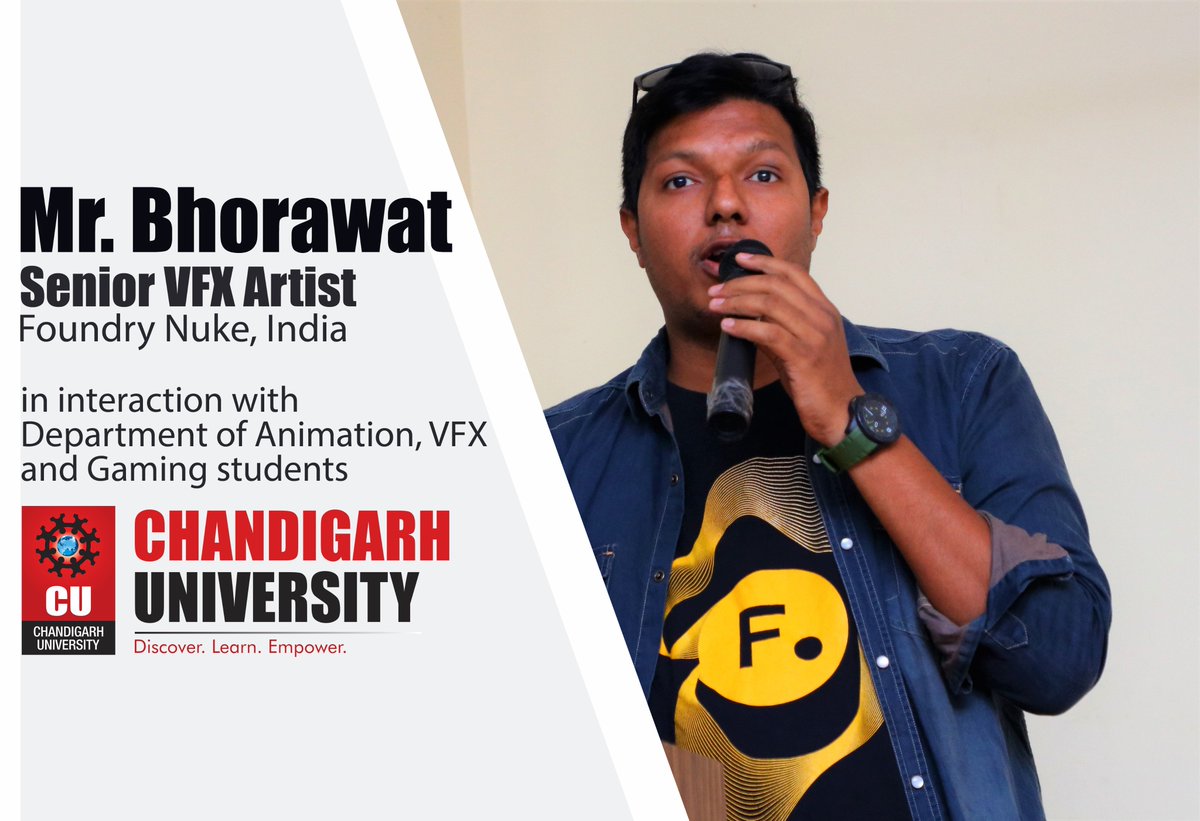 Chandigarh_uni's tweet photo. Department of #AnimationandMultimedia at @Chandigarh_uni organized a seminar on VFX technique. Mr. VIKRAM.M. BHORAWAT senior VFX artist and technical Specialist in foundry nuke India was the keynote speaker of the event. https://t.co/vFSO1KjZFl