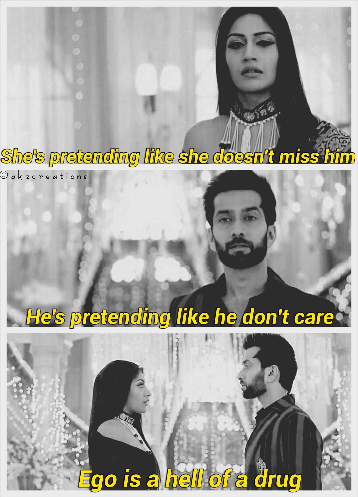 Aks on X: She's pretending like she doesn't miss him He's pretending like  he don't care Ego is a hell of a drug #Ishqbaaaz #shivika #SurbhiChandna  #NakuulMehta #NaRbhi  / X